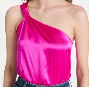 Amanda Uprichard Women’s One Shoulder Tank Top Hot Pink Top Medium